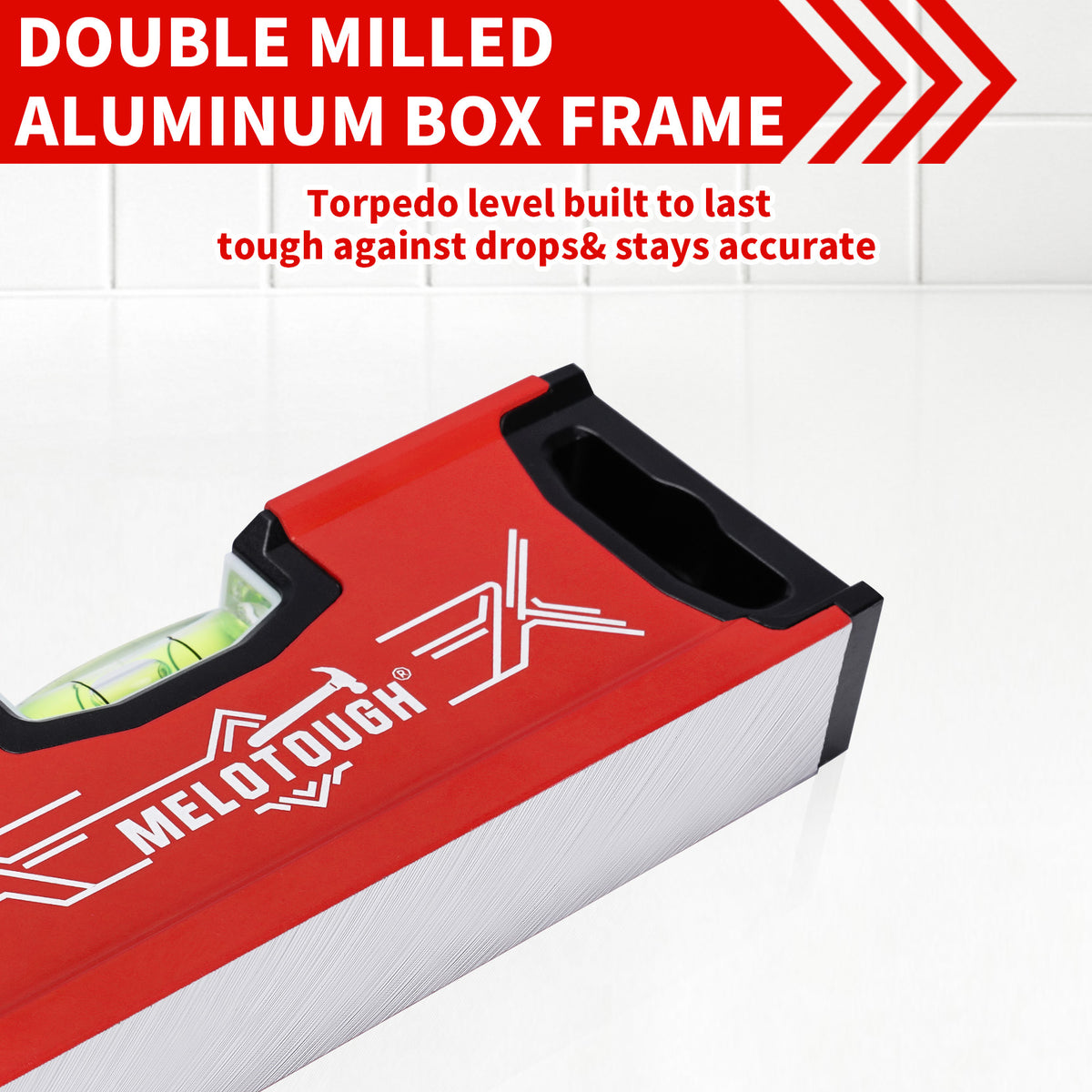 MeloTough Magnetic Torpedo Level, 6 Inch Pocket Spirit Level with Rare Earth Magnets