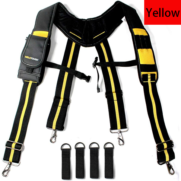 MELOTOUGH Padded Suspenders Tool Belt Suspenders Heavy Duty Work Suspenders for Carpenter Electrician Work Suspension Rig