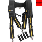 MELOTOUGH Suspenders Tool Belt Suspenders with Large Moveable Phone Holder, Pencil Holder, Adjustable Size Padded Suspenders…