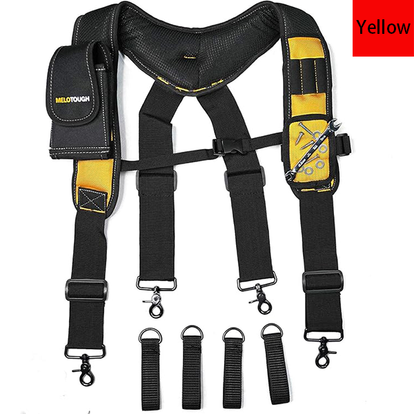 MELOTOUGH Magnetic Tool Belt Suspenders with Magnetic WristBand for Work Belt Padded Suspenders Constrcution