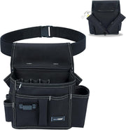 MELOTOUGH Professional Tool Belt Pouch,Small Tool Pouch with Belt,Design Multi-Functional Pockets for Electrician/Carpenter/Construction, Waist Fits 32-50 Inches