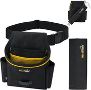 MELOTOUGH Tool Belt Pouches with Detachable Hammer Holster, Utility Electrician Tool Pouch with 2-Inch Wide Adjustable Belt for Electrician, Carpenter, Construction