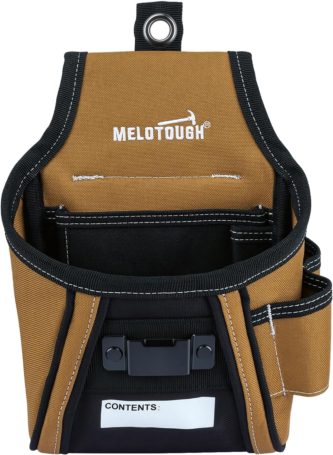 MELOTOUGH Nail and Screw Organizer Bag for Electricians and Carpenters, Tool Belt Pouch with Belt Clip, Heavy Duty Work Fastener Pouch