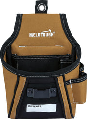 MELOTOUGH Nail and Screw Organizer Bag for Electricians and Carpenters, Tool Belt Pouch with Belt Clip, Heavy Duty Work Fastener Pouch