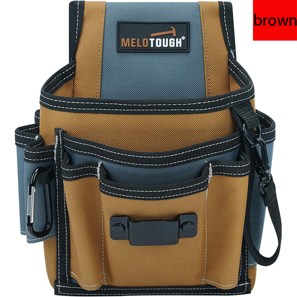 MELOTOUGH Electrician's Small Tool Pouch for Tool Belt Tool Pouch Tool Holster with Multiple Pockets, Construction Pouch Tool Organizer for Tools