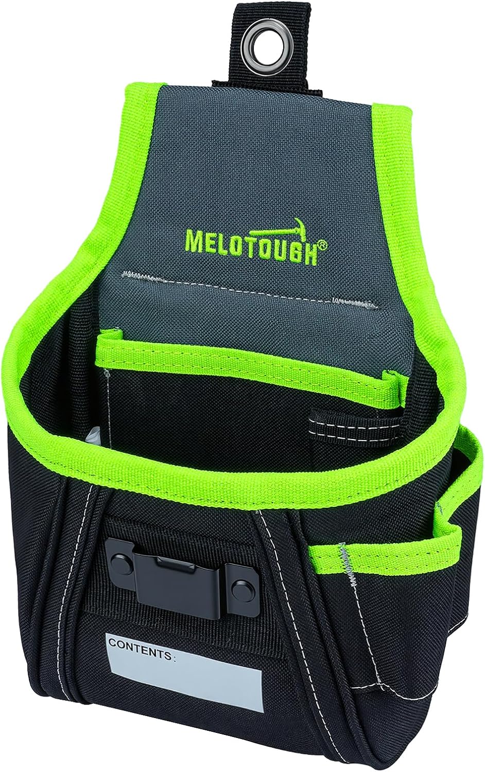 MELOTOUGH Nail and Screw Organizer Bag for Electricians and Carpenters, Tool Belt Pouch with Belt Clip, Heavy Duty Work Fastener Pouch