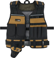 MELOTOUGH Electrician Tool Vest with Drill Holster, Adjustable Utility Tool Vest with 2" Belt for Men Construction, Carpenter